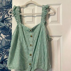 J crew striped linen tank